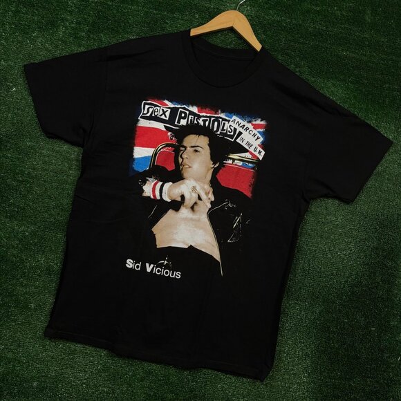 Sex Pistols Anarchy in the UK Sid Vicious Punk Rock Band T-Shirt Size Large - Picture 3 of 4